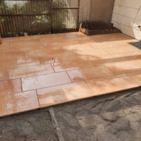 fertige Terrasse terrakotta